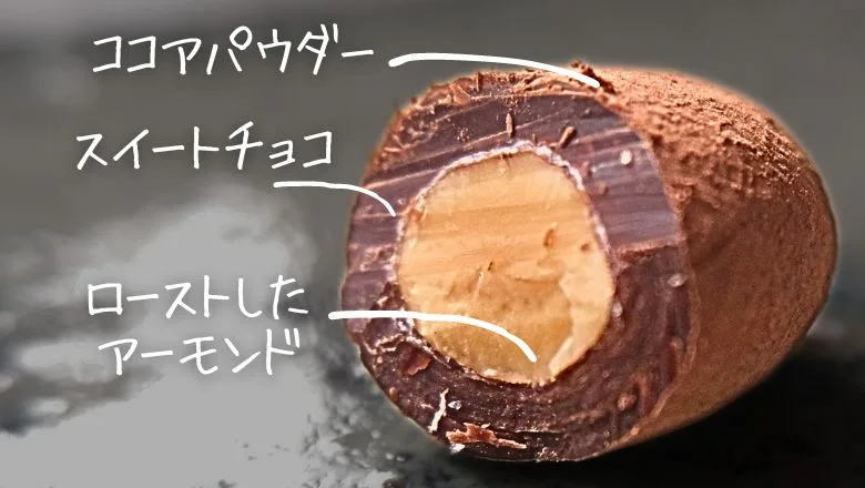 プチショコラ アマンドココアの断面図