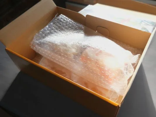 エアパッキンで中身の具材は梱包されている様子。