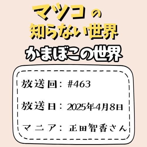 マツコの知らない世界
「かまぼこ」の世界
放送回：♯463
放送日：2025年4月8日
マニア：正田智香さん