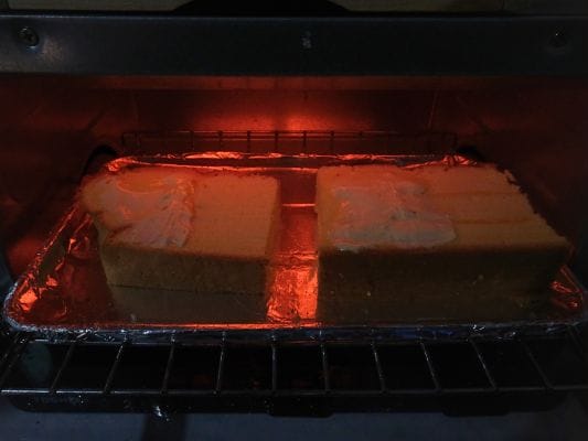 トースターでこんがりと焼く