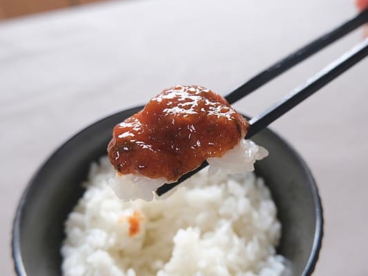 梅肉がご飯にしっかり絡む